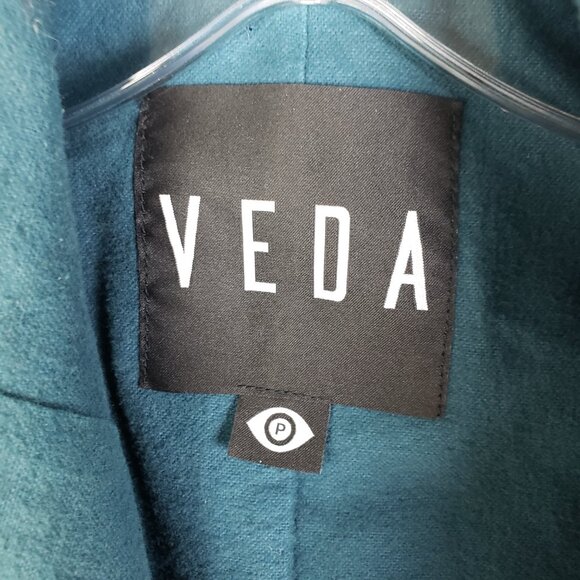 VEDA Teal Max Classic Bubble Leather Lambskin Jacket Moto Biker size P - Picture 4 of 16